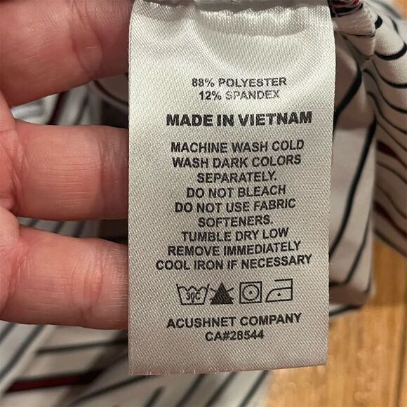 FootJoy Men's XL Striped Polo Golf Shirt Blue/White/Red Short Sleeve - Picture 4 of 6